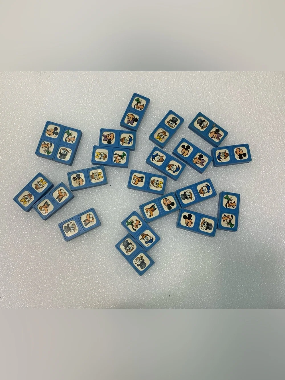 Whitman Disney Dominoes Plastic Tile Game Pieces Lot, Black & Blue